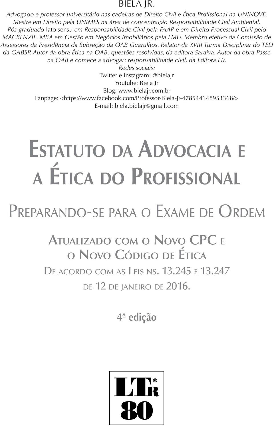 Membro efetivo da Comissão de Assessores da Presidência da Subseção da OAB Guarulhos. Relator da XVIII Turma Disciplinar do TED da OABSP.