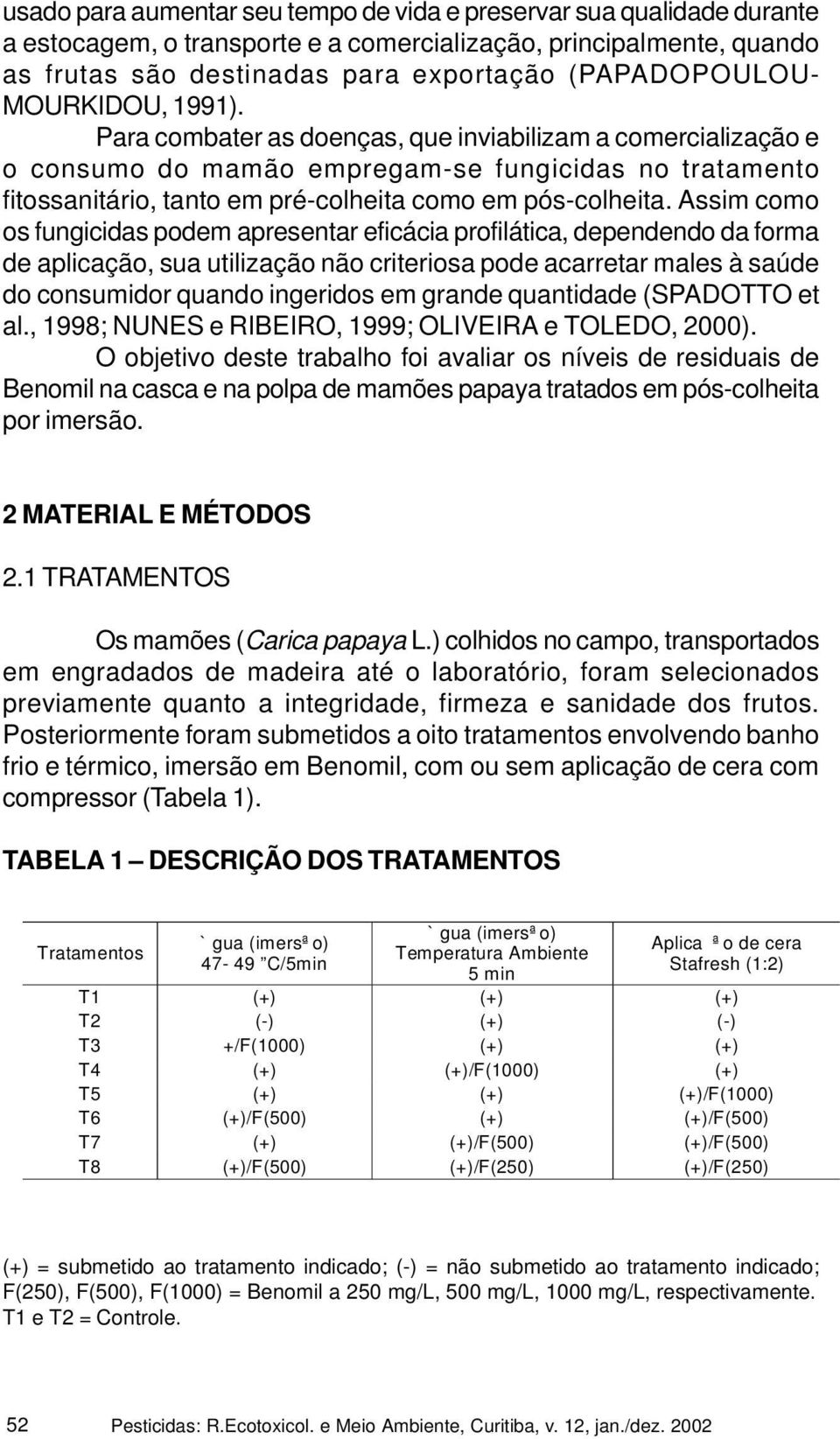 Assim como os fungicidas podem apresentar eficácia profilática, dependendo da forma de aplicação, sua utilização não criteriosa pode acarretar males à saúde do consumidor quando ingeridos em grande