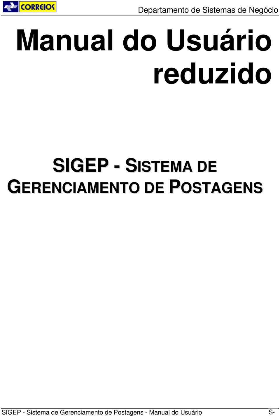 POSTAGENS SIGEP - Sistema de