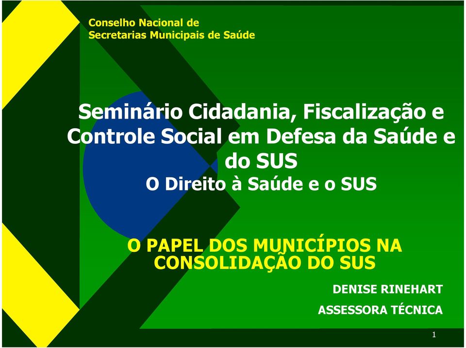 Defesa da Saúde e do SUS O Direito à Saúde e o SUS O PAPEL