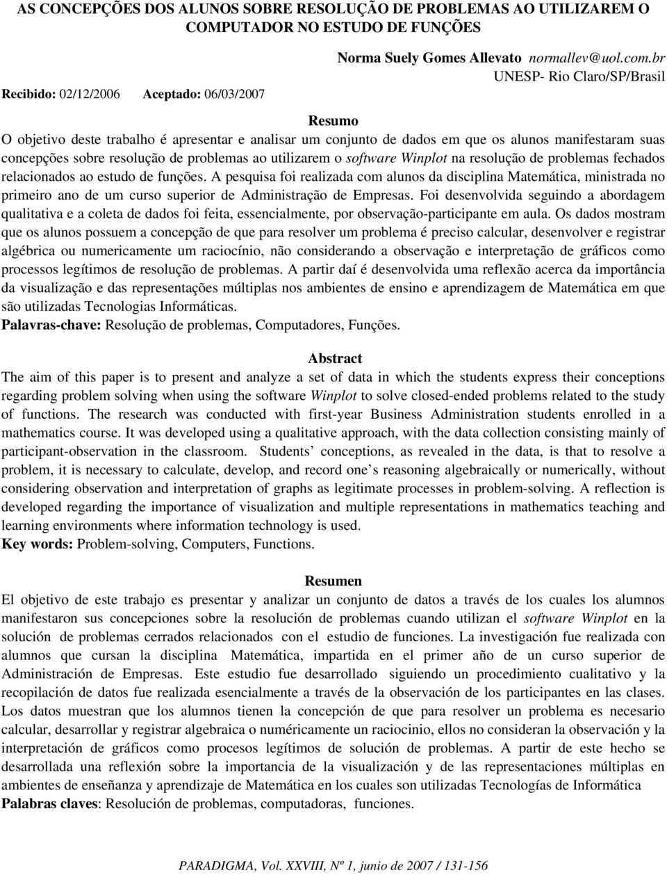 Winplo na resolução de problemas fechados relacionados ao esudo de funções.