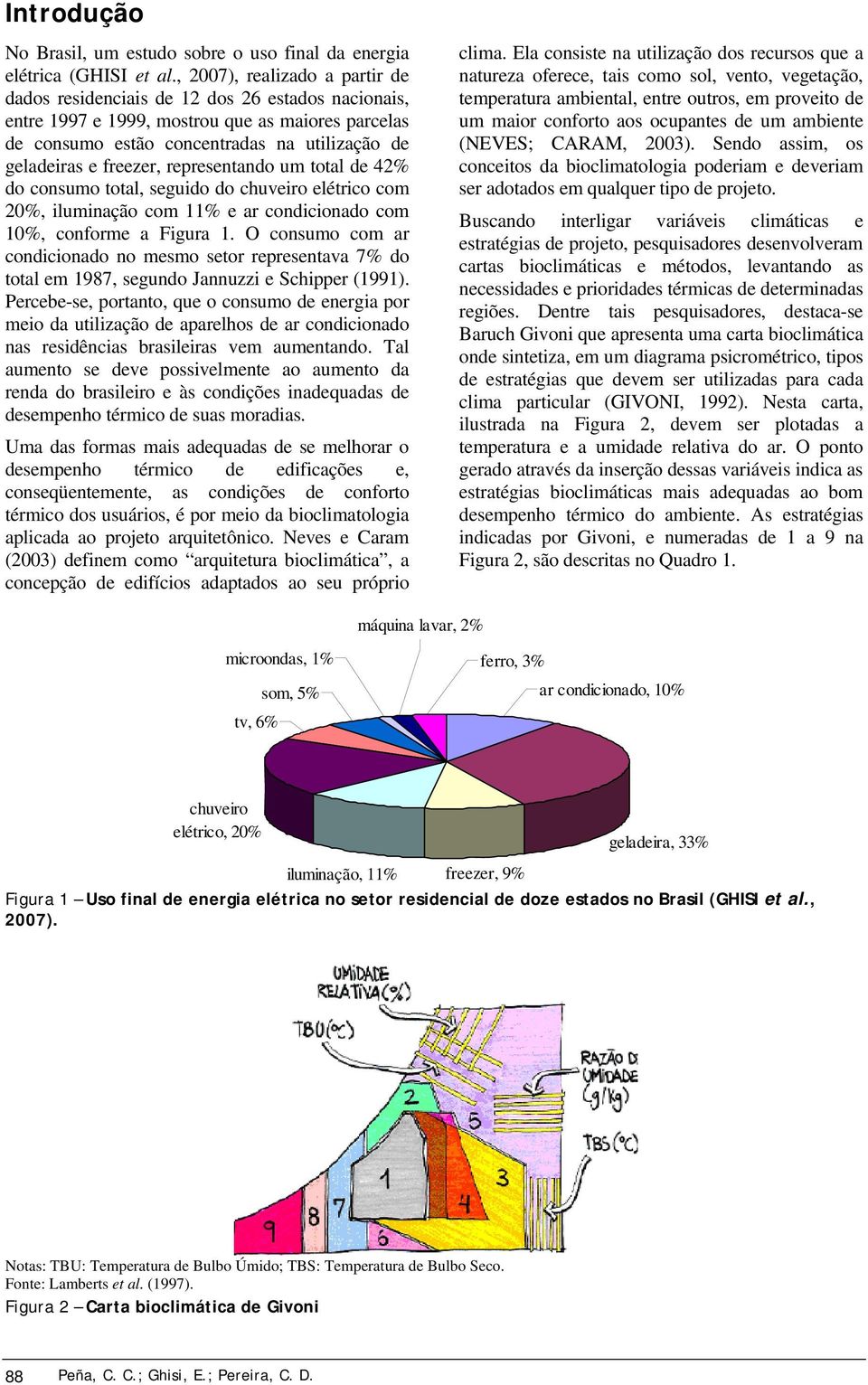 freezer, representando um total de 42% do consumo total, seguido do chuveiro elétrico com 20%, iluminação com 11% e ar condicionado com 10%, conforme a Figura 1.