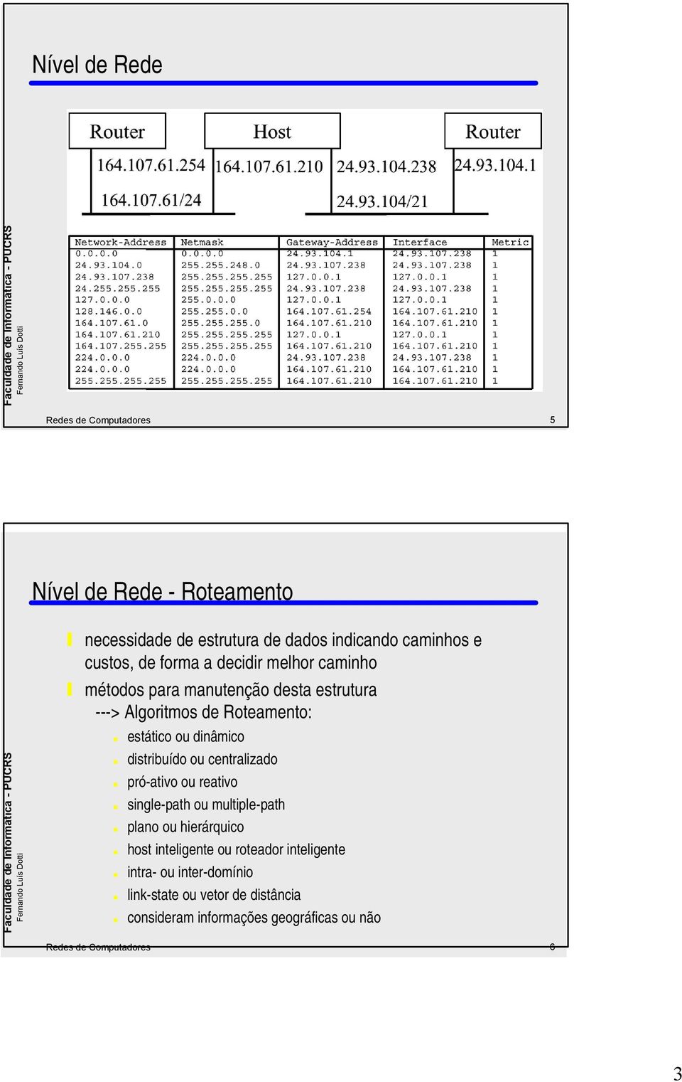 centralizado pró-ativo ou reativo single-path ou multiple-path plano ou hierárquico host inteligente ou roteador