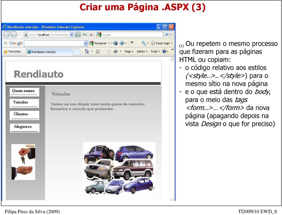 - o código relativo aos estilos (<style..>.