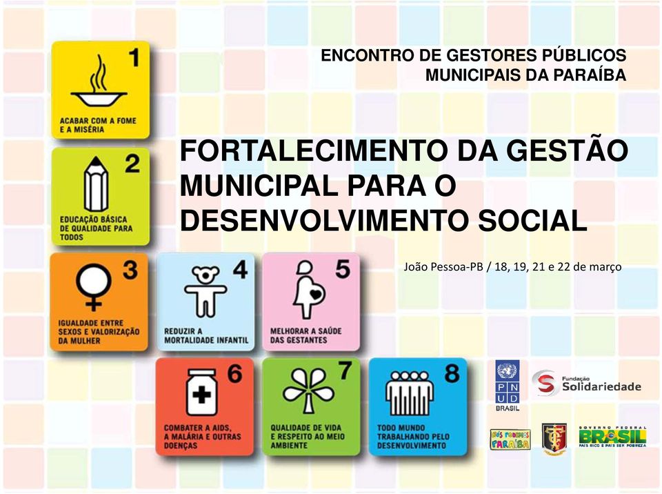 GESTÃO MUNICIPAL PARA O DESENVOLVIMENTO