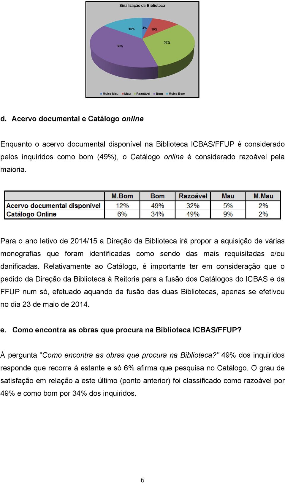 Relativamente ao Catálogo, é importante ter em consideração que o pedido da Direção da Biblioteca à Reitoria para a fusão dos Catálogos do ICBAS e da FFUP num só, efetuado aquando da fusão das duas