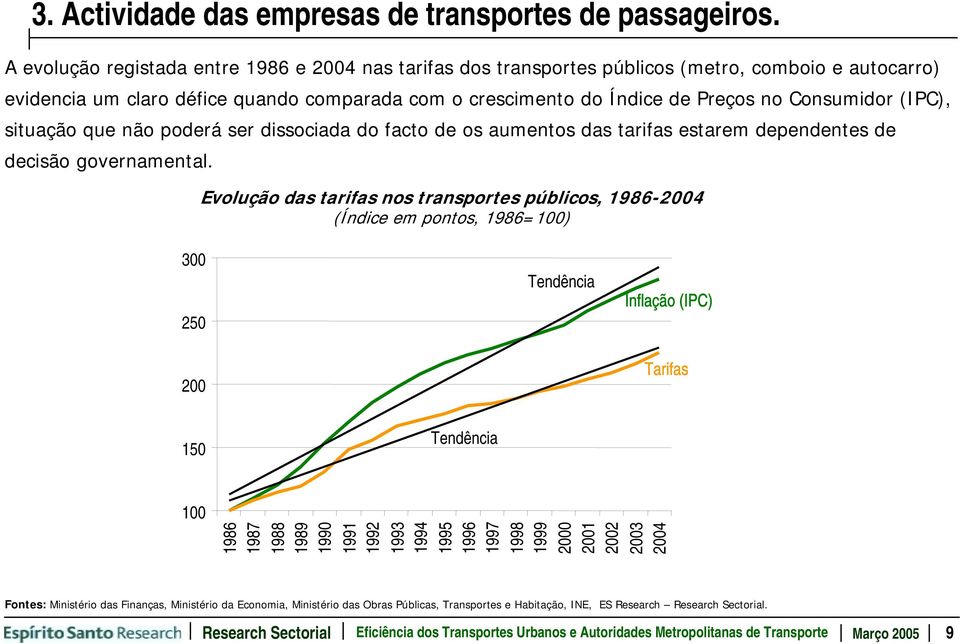 (IPC), situação que não poderá ser dissociada do facto de os aumentos das tarifas estarem dependentes de decisão governamental.