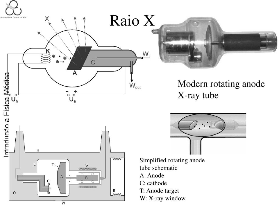 cathode T: Anode target W: X-ray