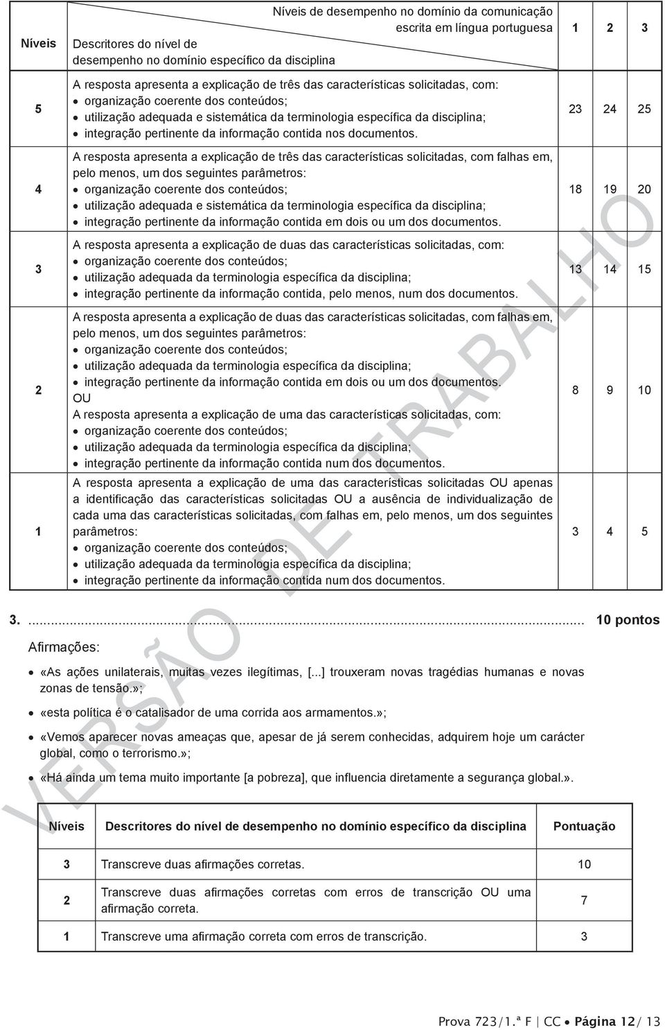 A resposta apresenta a explicação de três das características solicitadas, com falhas em, pelo menos, um dos seguintes parâmetros: integração pertinente da informação contida em dois ou um dos