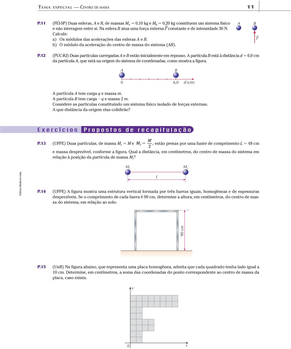 partícula está à dstâca d 6, c da partícula, que está a orge do sstea de coordeadas, coo ostra a fgura. 6, d (c) partícula te carga q e assa.