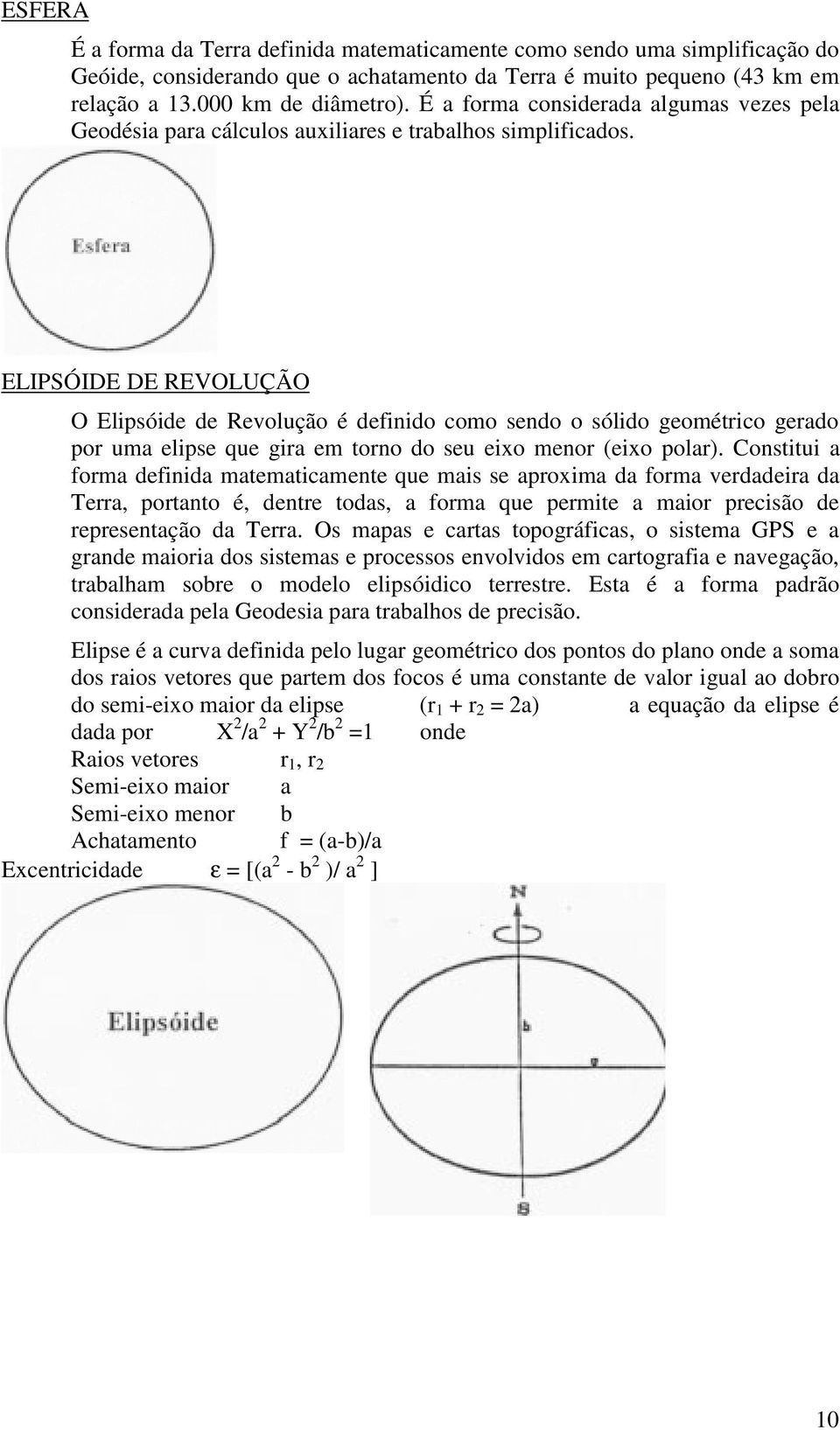 ELIPSÓIDE DE REVOLUÇÃO O Elipsóide de Revolução é definido como sendo o sólido geométrico gerado por uma elipse que gira em torno do seu eixo menor (eixo polar).