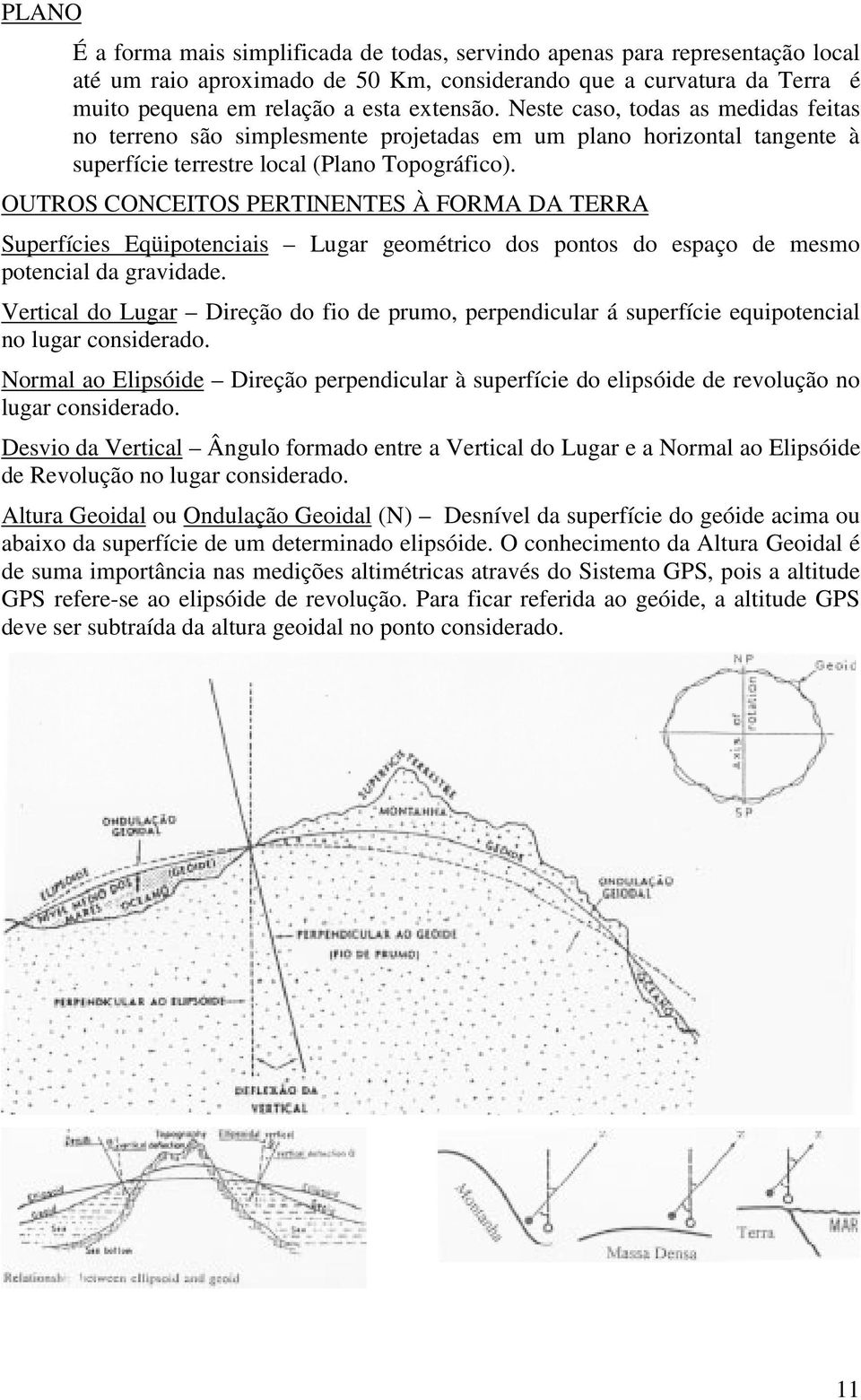 OUTROS CONCEITOS PERTINENTES À FORMA DA TERRA Superfícies Eqüipotenciais Lugar geométrico dos pontos do espaço de mesmo potencial da gravidade.