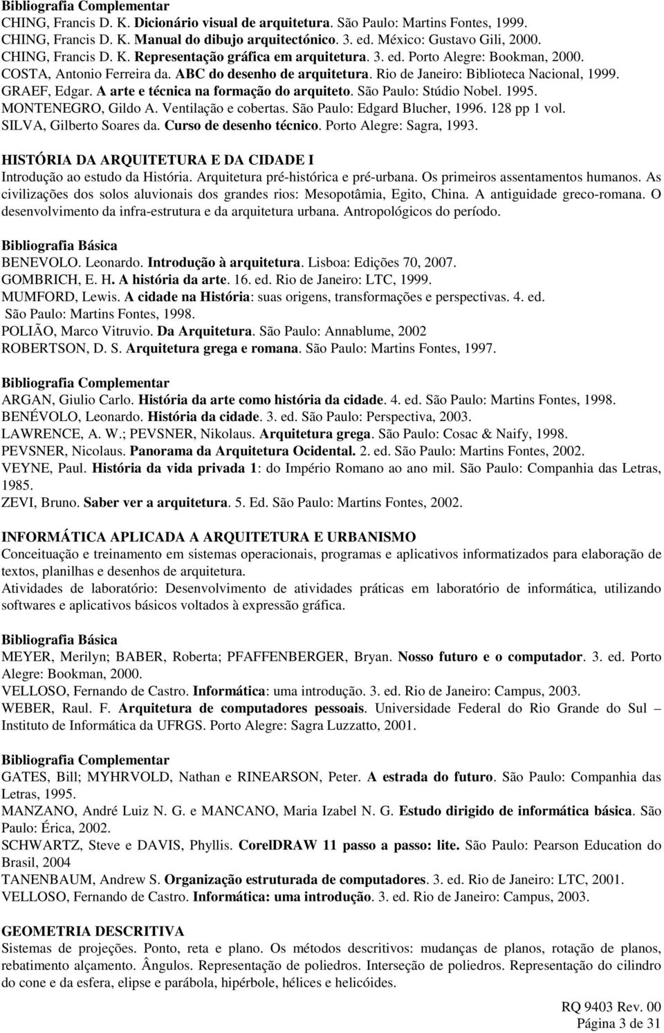 São Paulo: Stúdio Nobel. 1995. MONTENEGRO, Gildo A. Ventilação e cobertas. São Paulo: Edgard Blucher, 1996. 128 pp 1 vol. SILVA, Gilberto Soares da. Curso de desenho técnico.