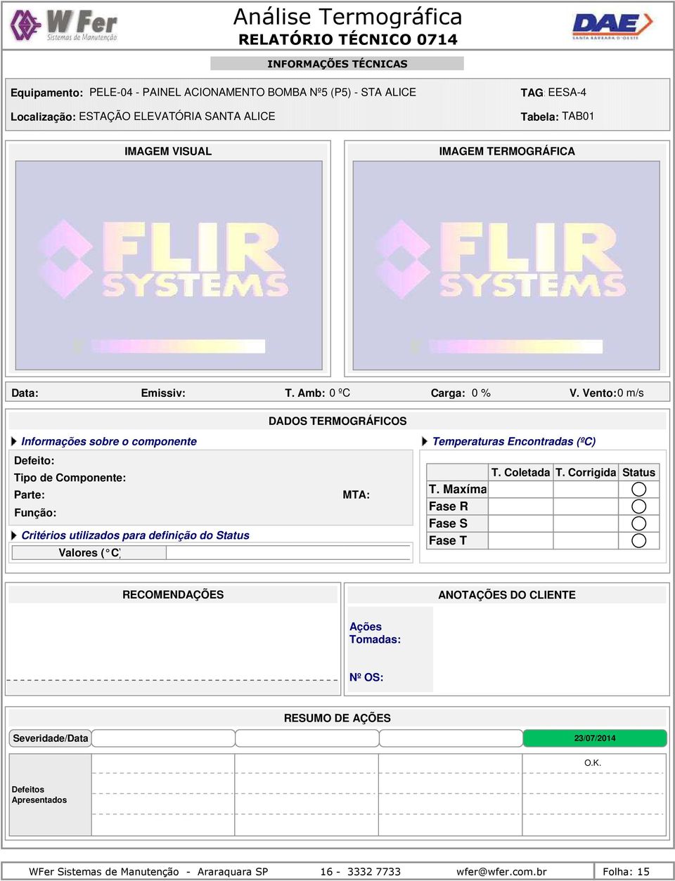 SANTA ALICE TAG: EESA-4 WFer Sistemas de Manutenção