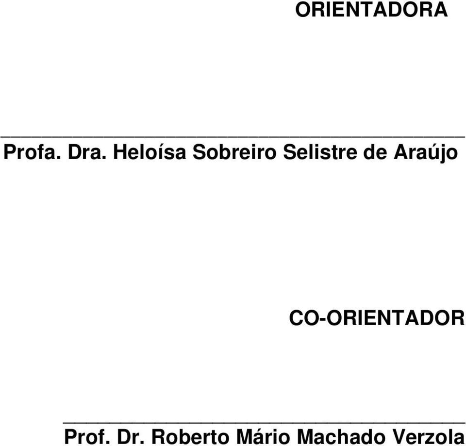 Araújo CO-ORIENTADOR Prof.