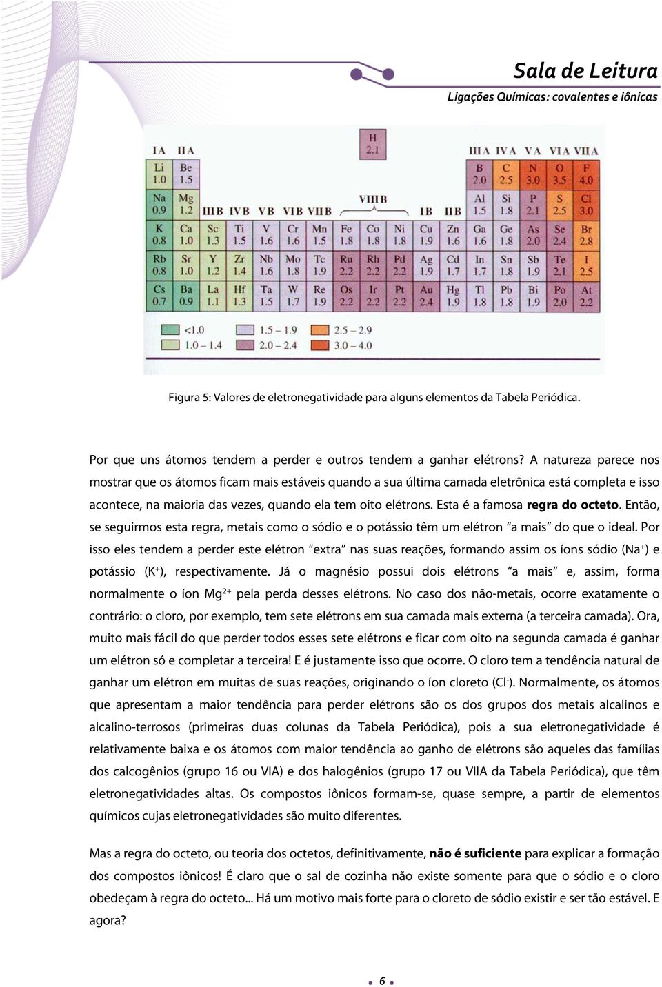 Esta é a famosa regra do octeto. Então, se seguirmos esta regra, metais como o sódio e o potássio têm um elétron a mais do que o ideal.