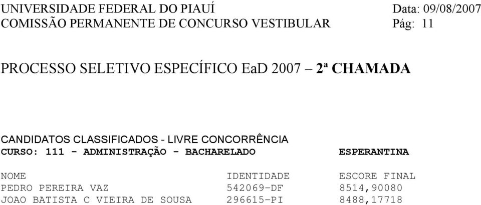 ESPERANTINA PEDRO PEREIRA VAZ 542069-DF