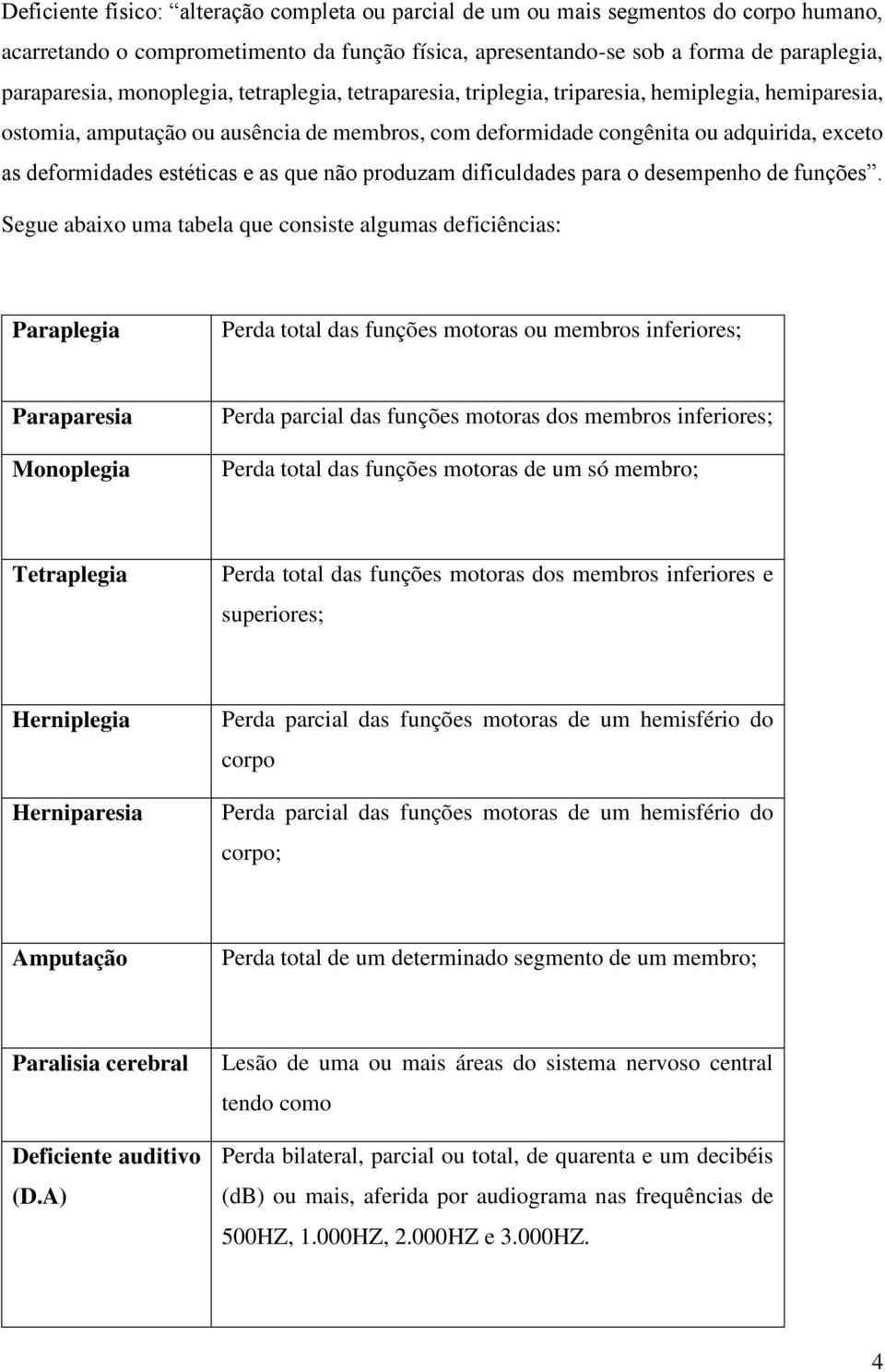 estéticas e as que não produzam dificuldades para o desempenho de funções.