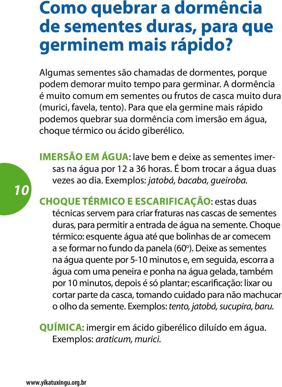 Para que ela germine mais rápido podemos quebrar sua dormência com imersão em água, choque térmico ou ácido giberélico.