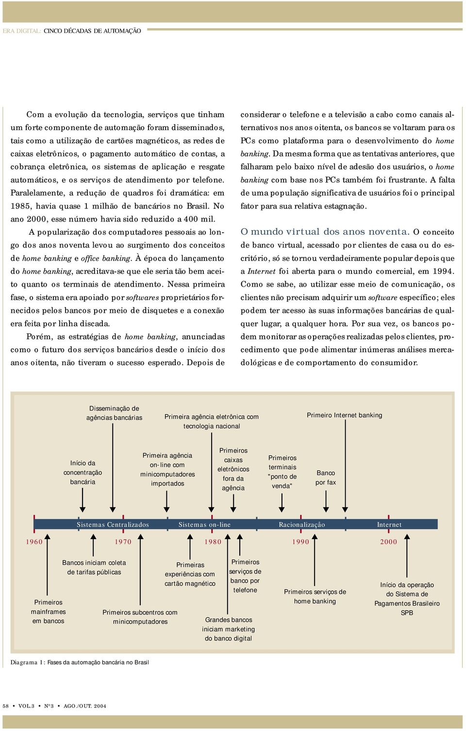 Paralelamente, a redução de quadros foi dramática: em 1985, havia quase 1 milhão de bancários no Brasil. No ano 2000, esse número havia sido reduzido a 400 mil.