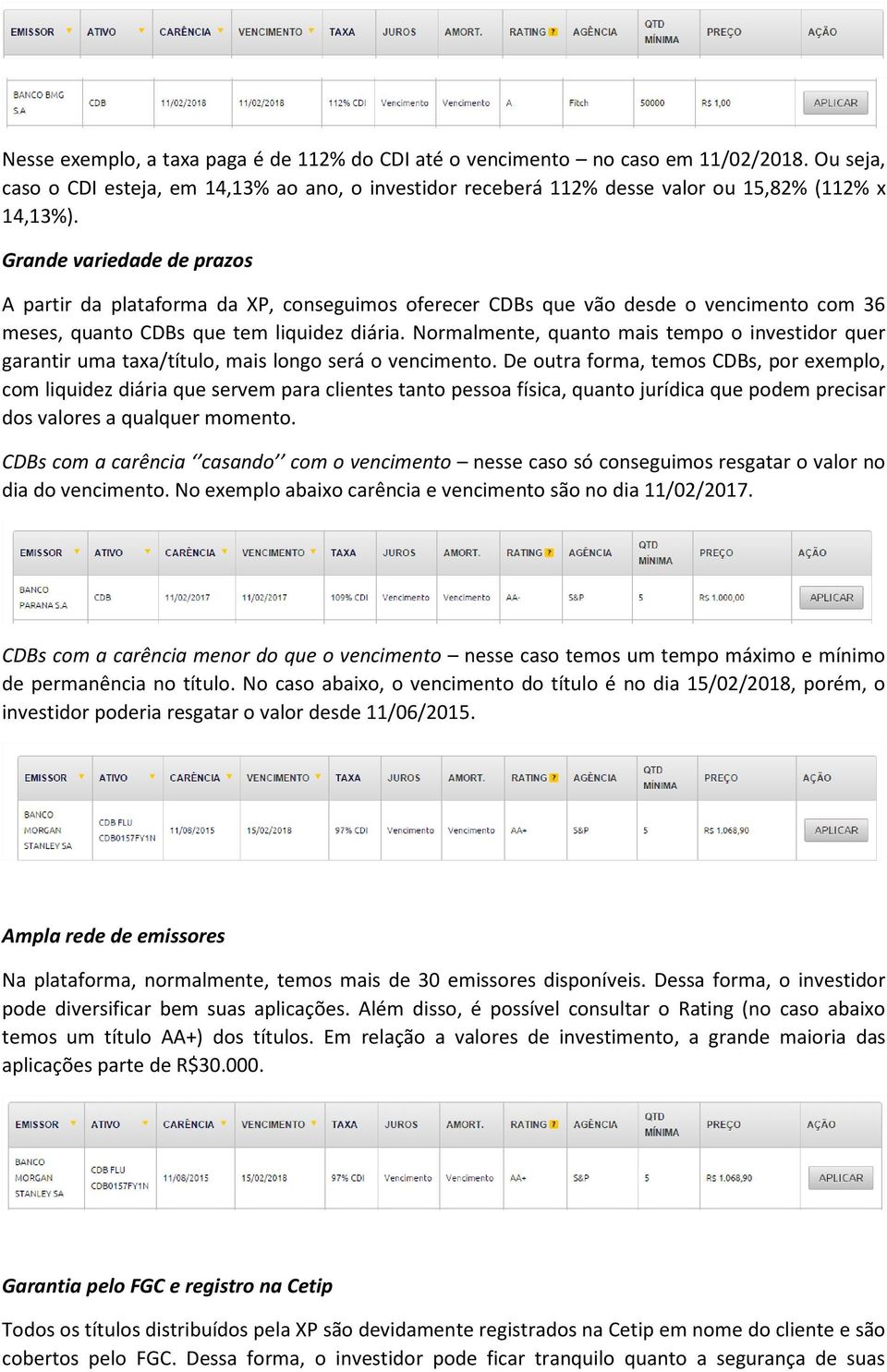 Normalmente, quanto mais tempo o investidor quer garantir uma taxa/título, mais longo será o vencimento.