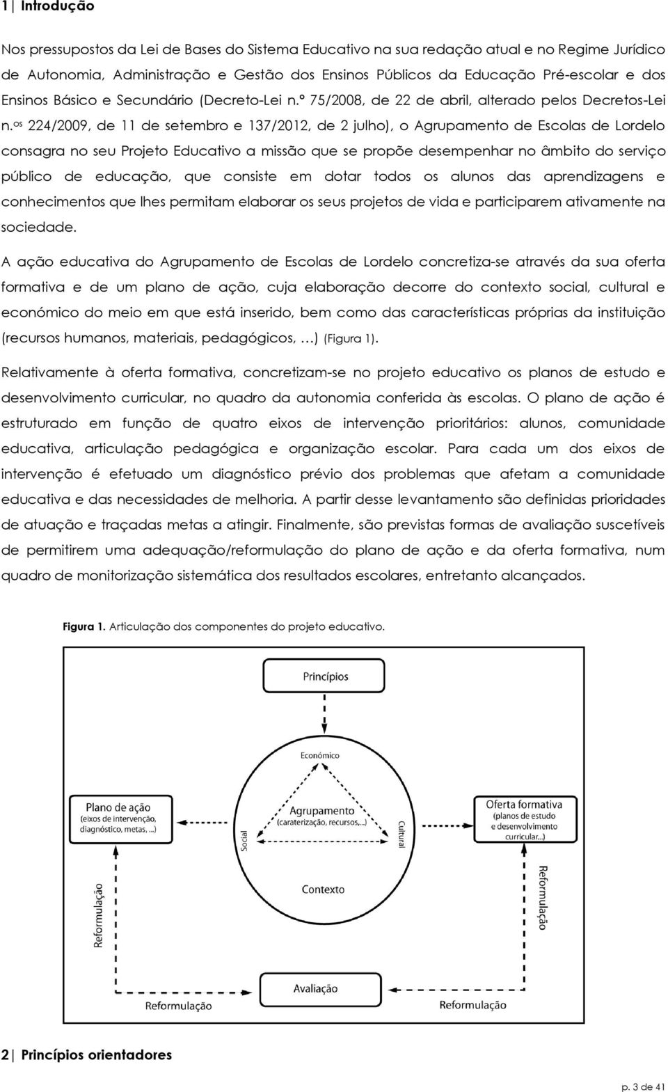 os 224/2009, de 11 de setembro e 137/2012, de 2 julho), o Agrupamento de Escolas de Lordelo consagra no seu Projeto Educativo a missão que se propõe desempenhar no âmbito do serviço público de