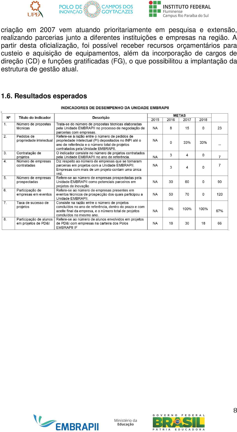 A partir desta oficialização, foi possível receber recursos orçamentários para custeio e aquisição de