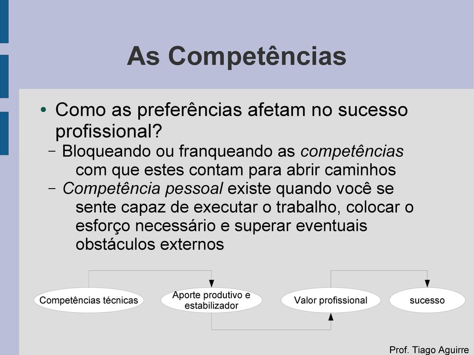 pessoal existe quando você se sente capaz de executar o trabalho, colocar o esforço necessário