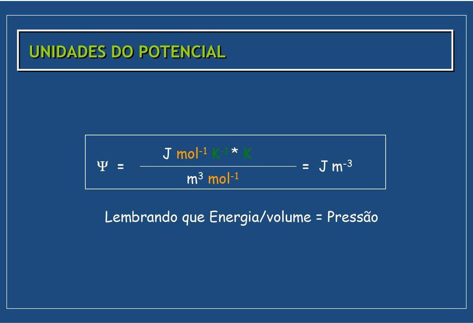 -1 = J m -3 Lembrando que