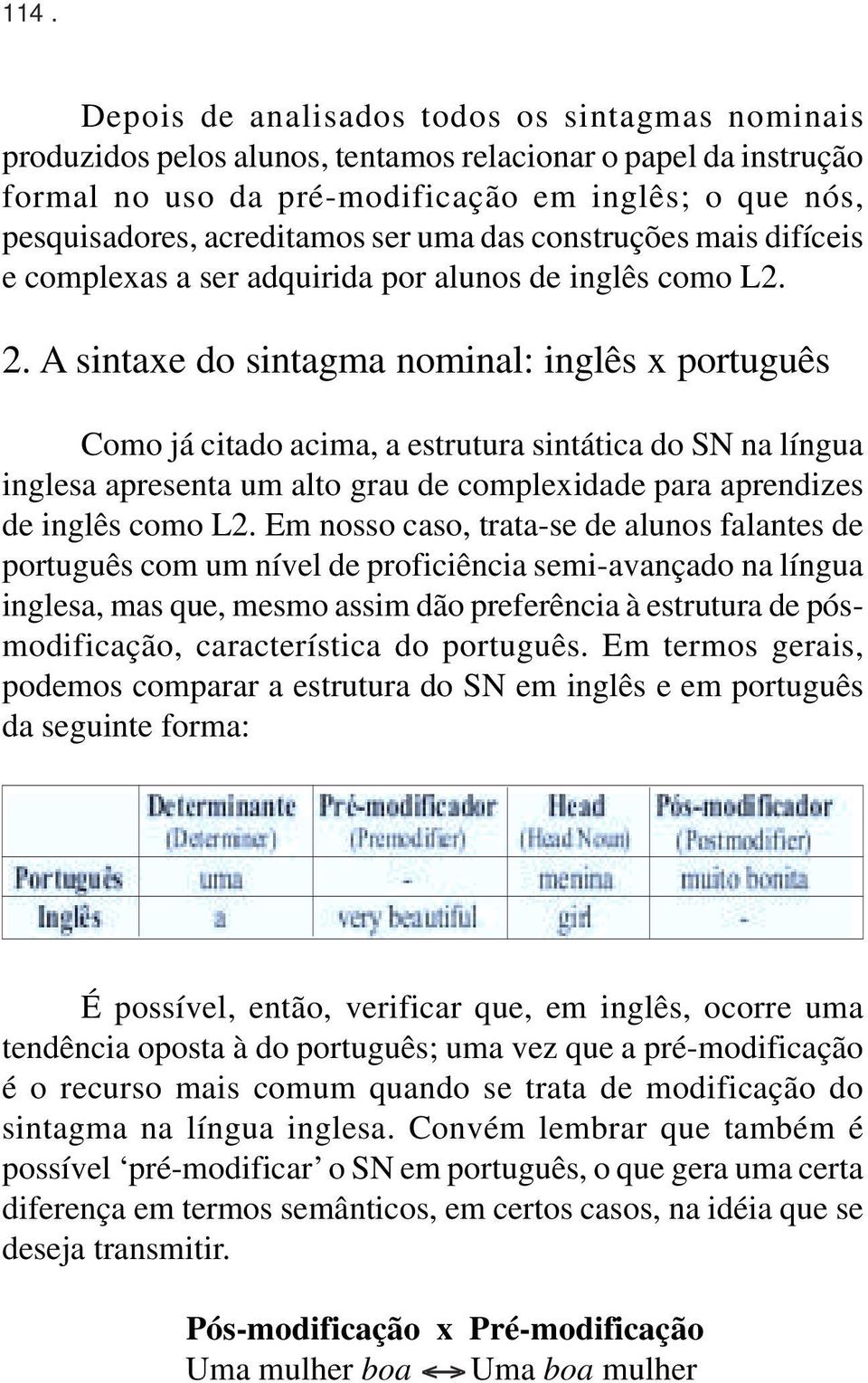 ser uma das construções mais difíceis e complexas a ser adquirida por alunos de inglês como L2. 2.