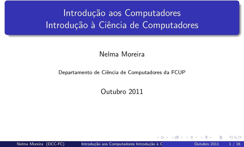 Computadores da FCUP Outubro 2011  Computadores Outubro