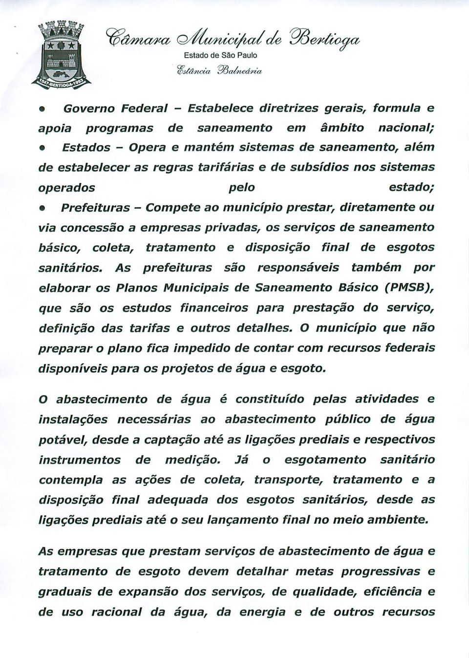 coieta, tratamento e disposigao final de esgotos sanitarios.