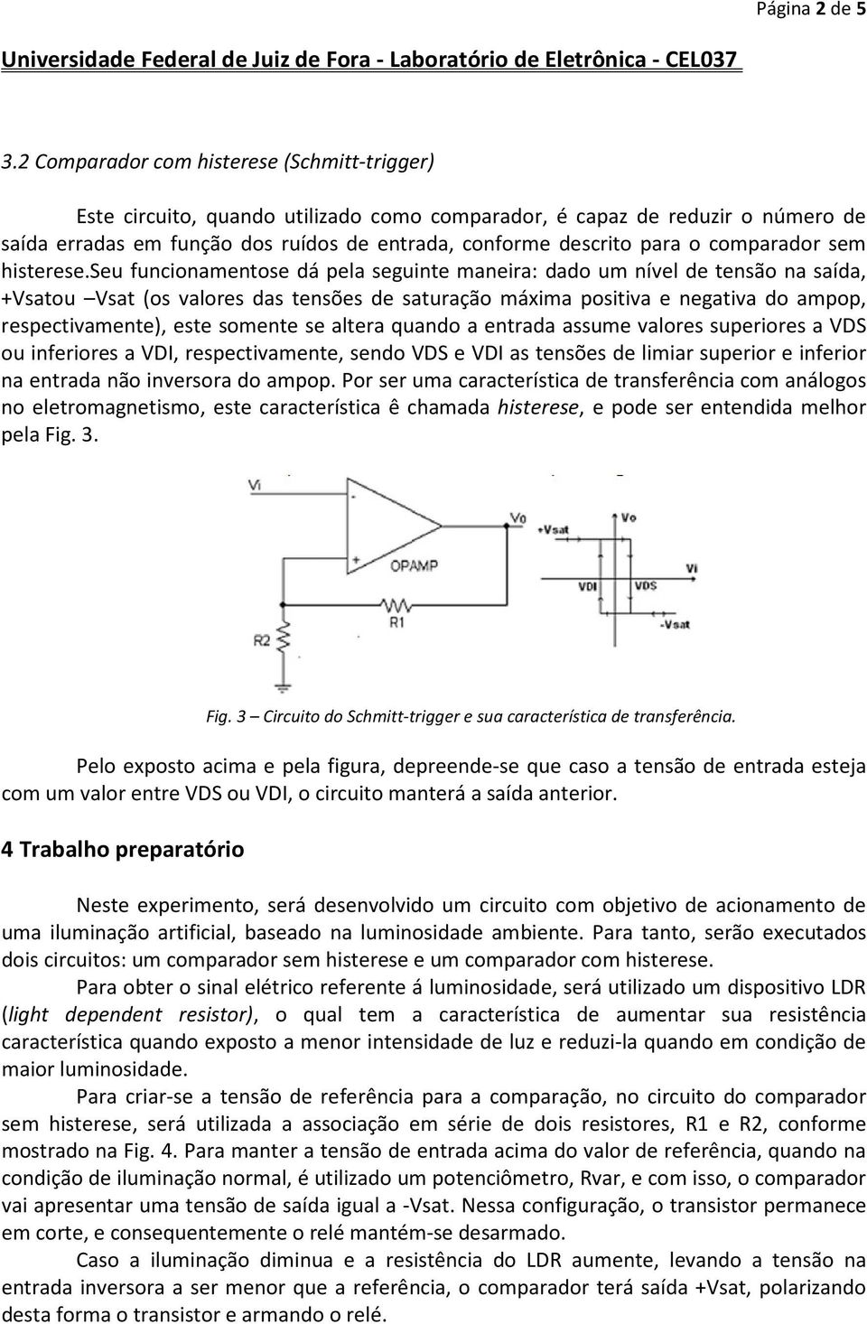 comparador sem histerese.