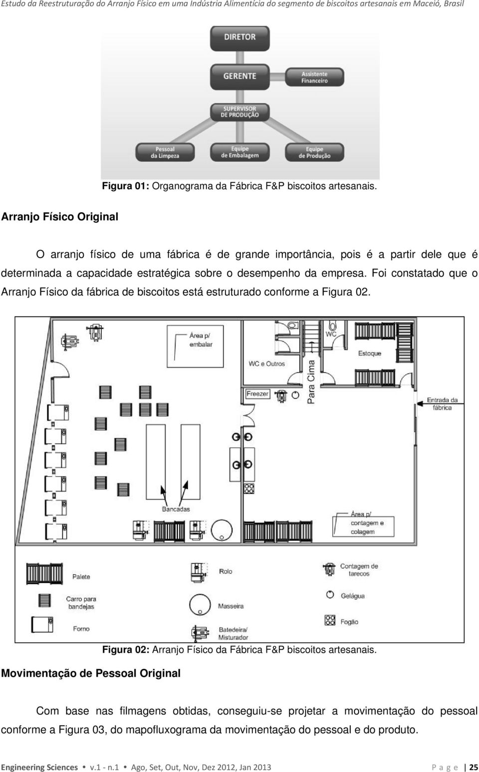 Foi constatado que o Arranjo Físico da fábrica de biscoitos está estruturado conforme a Figura 02. Movimentação de Pessoal Original Figura 02: Arranjo Físico da Fábrica F&P biscoitos artesanais.