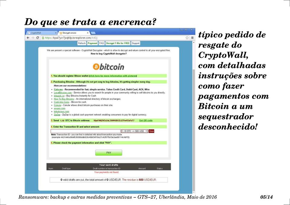 instruções sobre como fazer pagamentos com Bitcoin a um