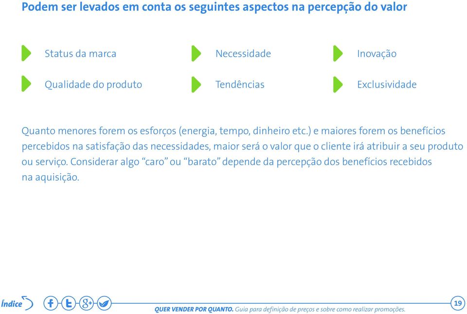 ) e maiores forem os benefícios percebidos na satisfação das necessidades, maior será o valor que o cliente irá