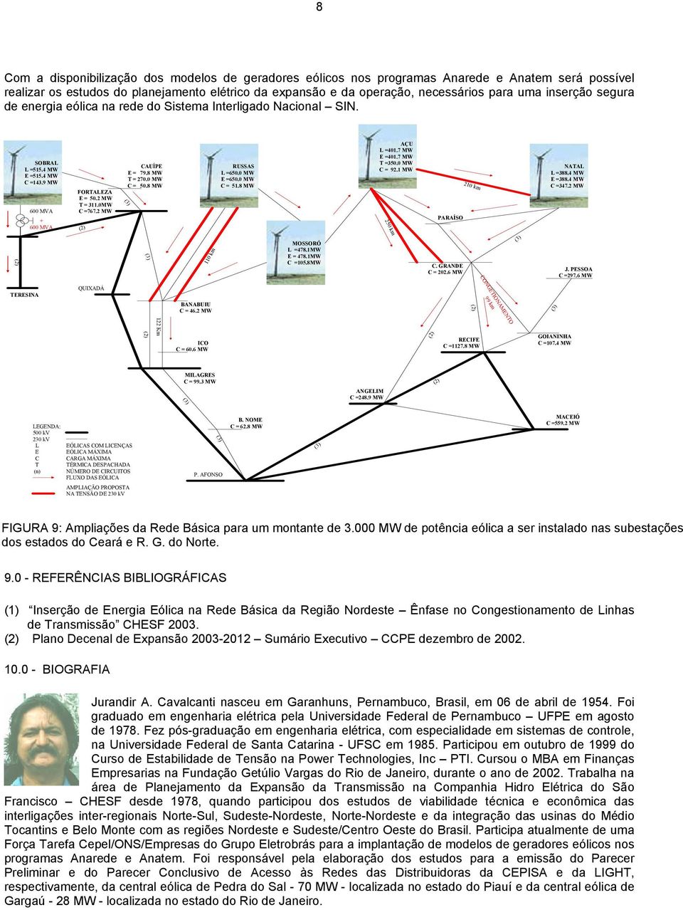 8 MW T = 270.0 MW C = 50.8 MW RUSSAS L =650.0 MW E =650.0 MW C = 51.8 MW AÇU L =401.7 MW E =401.7 MW T =350.0 MW C = 92.1 MW 250 km PARAÍSO 210 km NATAL L =388.4 MW E =388.4 MW C =347.