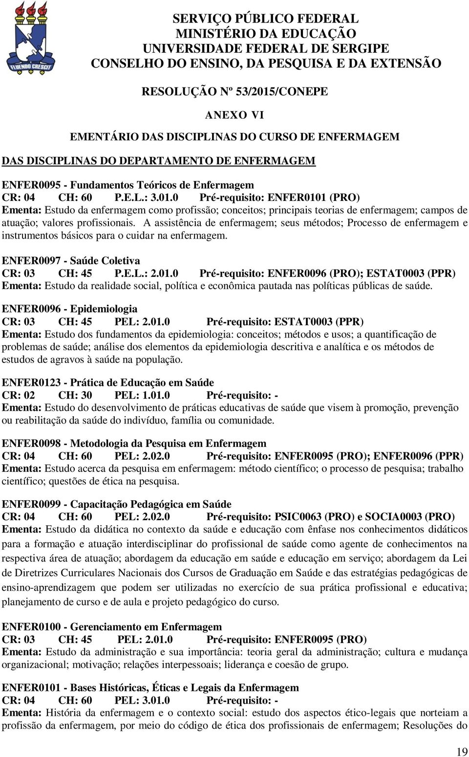 0 Pré-requisito: ENFER0101 (PRO) Ementa: Estudo da enfermagem como profissão; conceitos; principais teorias de enfermagem; campos de atuação; valores profissionais.