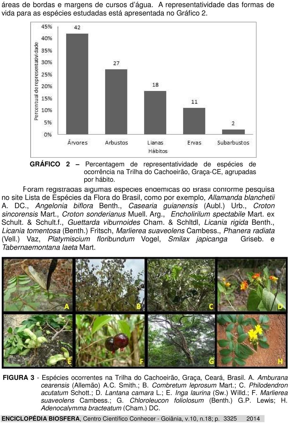 Foram registradas algumas espécies endêmicas do Brasil conforme pesquisa no site Lista de Espécies da Flora do Brasil, como por exemplo, Allamanda blanchetii A. DC., Angelonia biflora Benth.