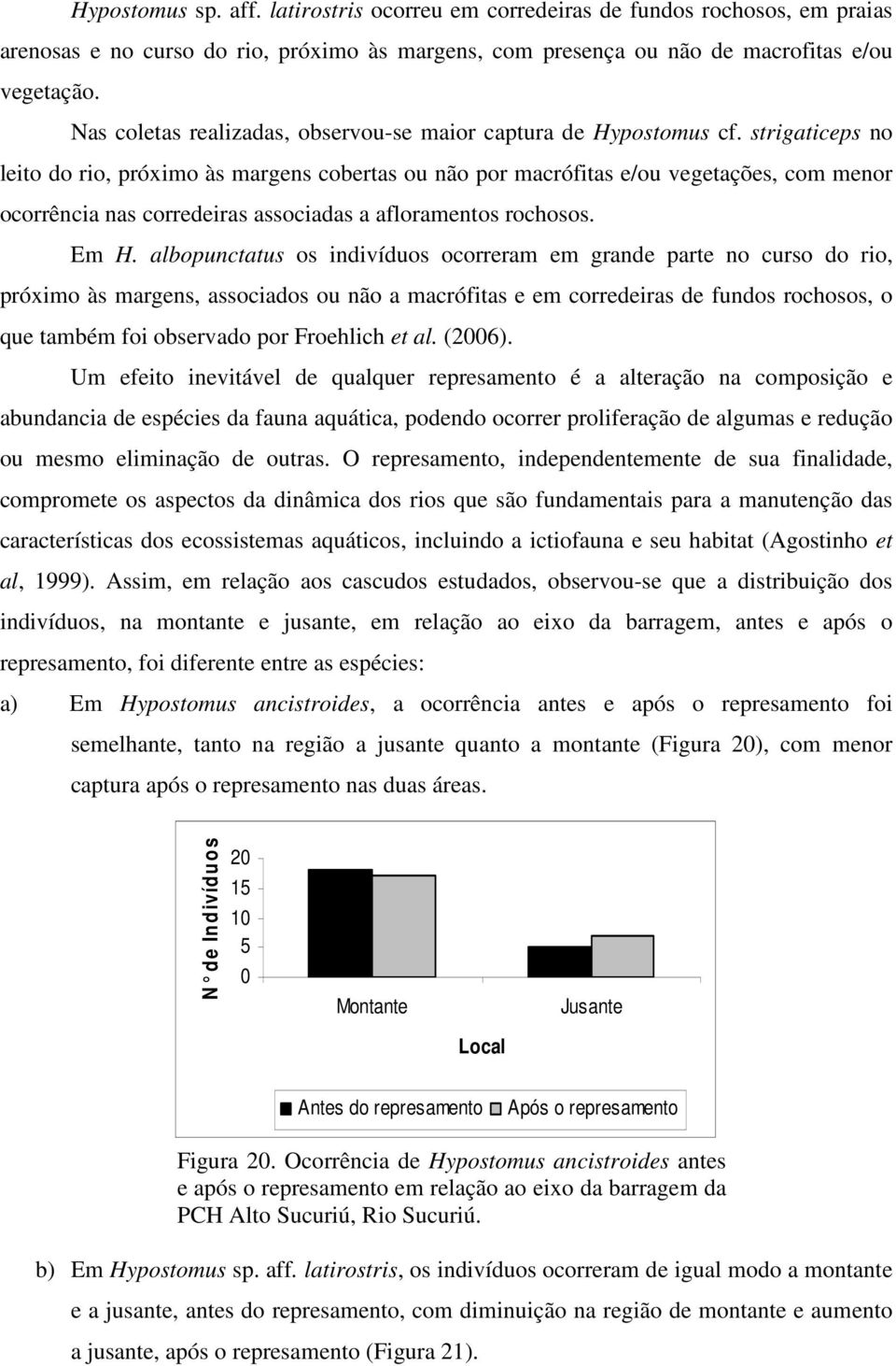 strigaticeps no leito do rio, próximo às margens cobertas ou não por macrófitas e/ou vegetações, com menor ocorrência nas corredeiras associadas a afloramentos rochosos. Em H.