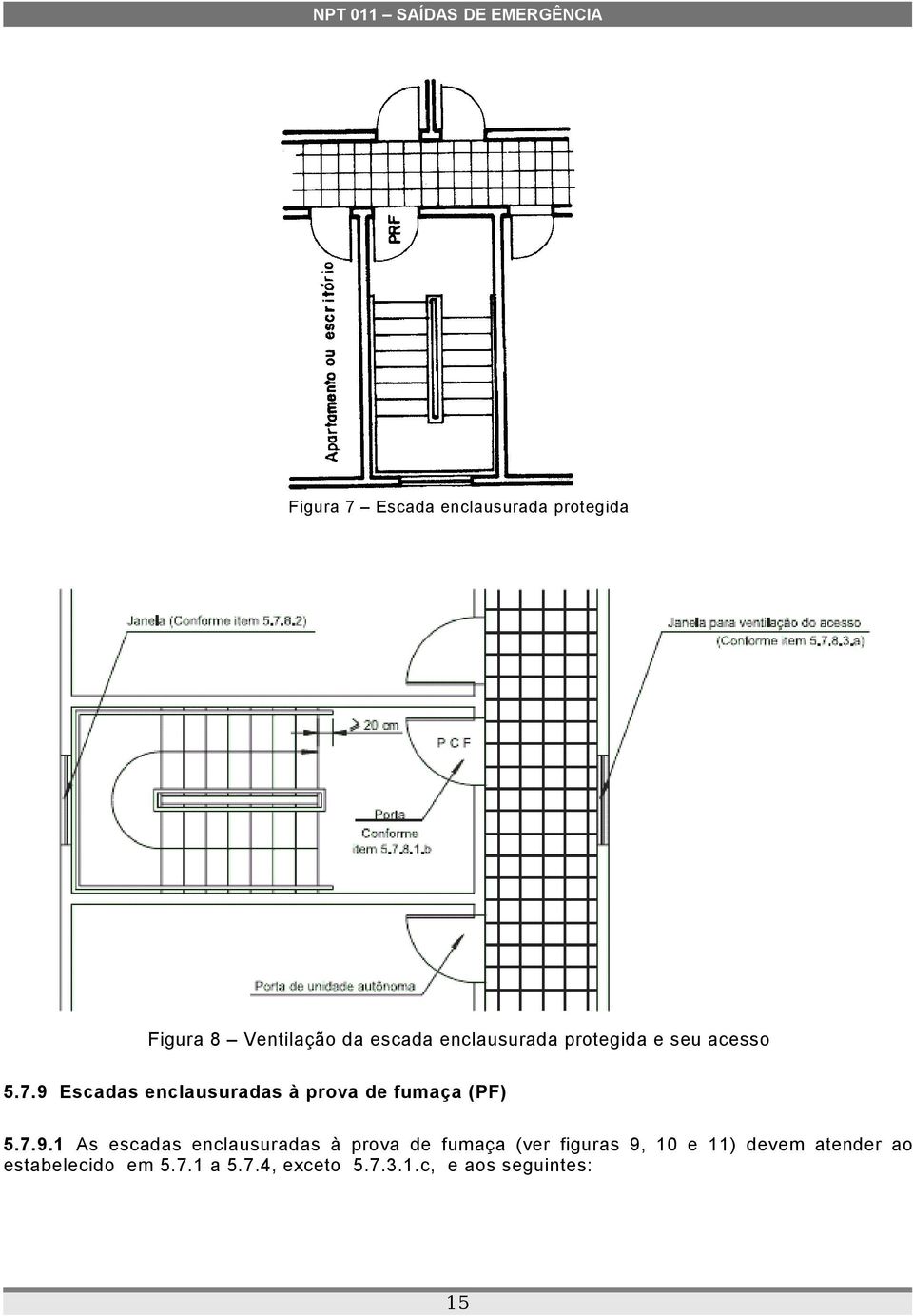 9 Escadas enclausuradas à prova de fumaça () 5.7.9.1 As escadas enclausuradas