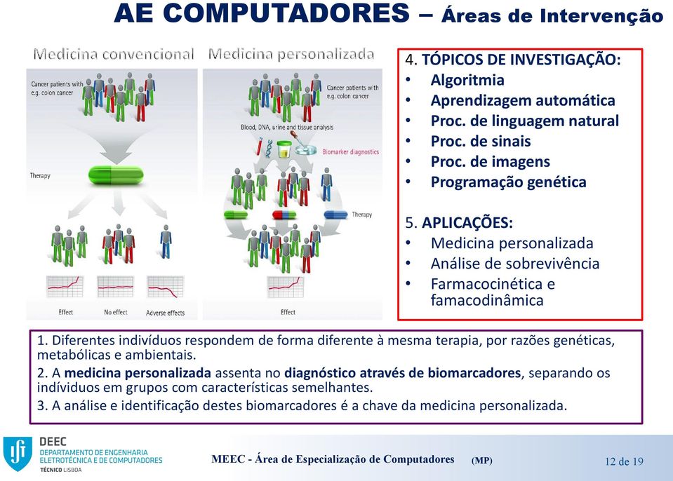 Diferentes indivíduos respondem de forma diferente à mesma terapia, por razões genéticas, metabólicas e ambientais. 2.