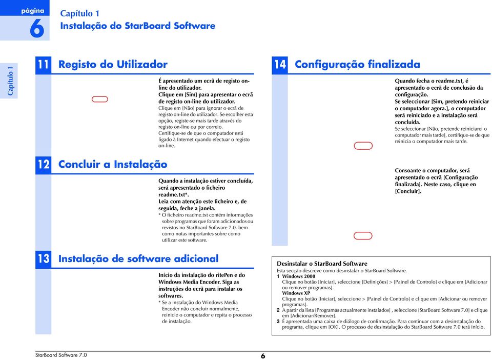 Certifique-se de que o computador está ligado à Internet quando efectuar o registo on-line. 14 Configuração finalizada Quando fecha o readme.txt, é apresentado o ecrã de conclusão da configuração.