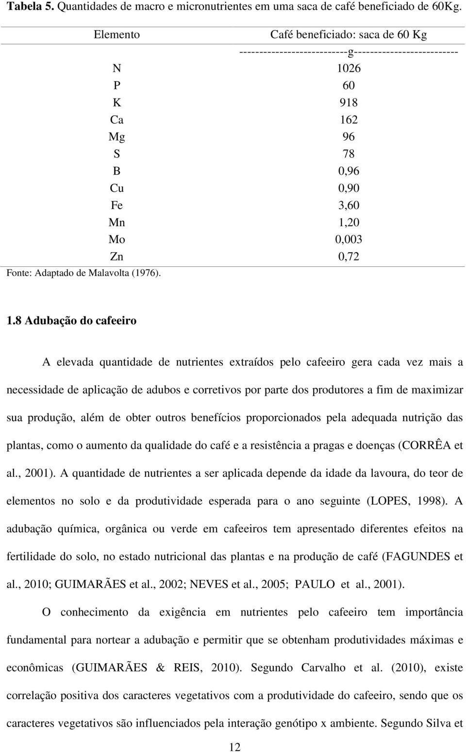 8 Adubação do cafeeiro A elevada quantidade de nutrientes extraídos pelo cafeeiro gera cada vez mais a necessidade de aplicação de adubos e corretivos por parte dos produtores a fim de maximizar sua