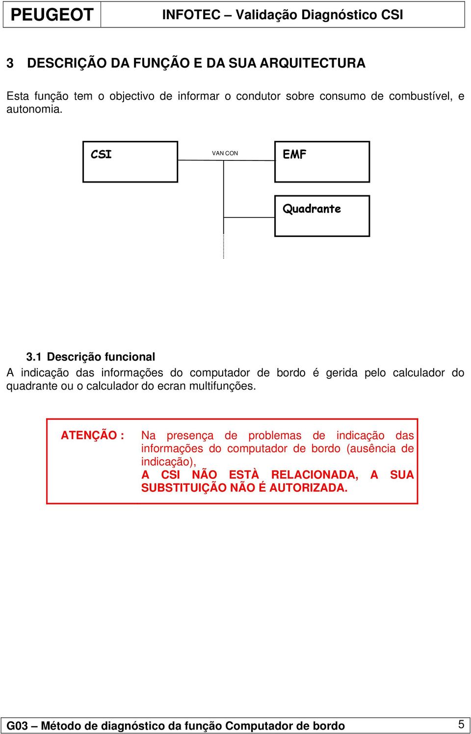 1 Descrição funcional A indicação das informações do computador de bordo é gerida pelo calculador do quadrante ou o calculador do ecran