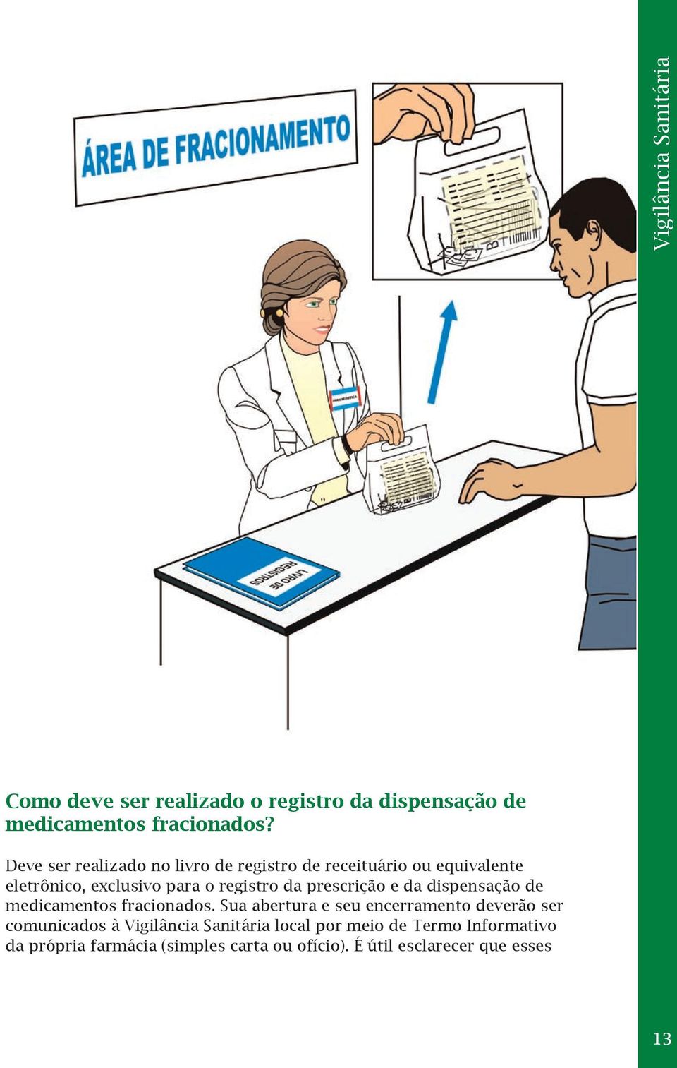 prescrição e da dispensação de medicamentos fracionados.