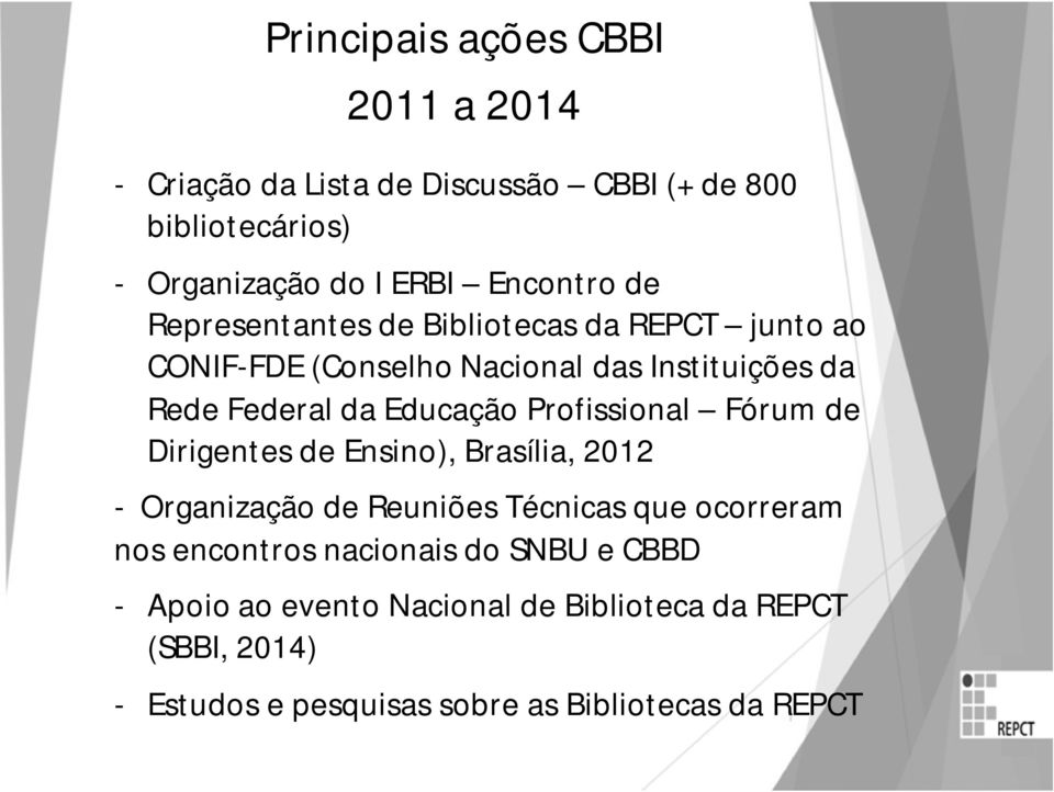 Profissional Fórum de Dirigentes de Ensino), Brasília, 2012 - Organização de Reuniões Técnicas que ocorreram nos encontros