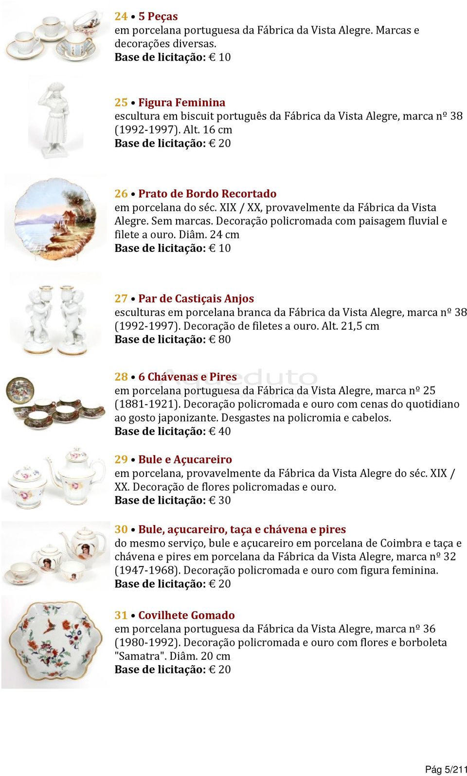24 cm 27 Par de Castiçais Anjos esculturas em porcelana branca da Fábrica da Vista Alegre, marca nº 38 (1992-1997). Decoração de filetes a ouro. Alt.