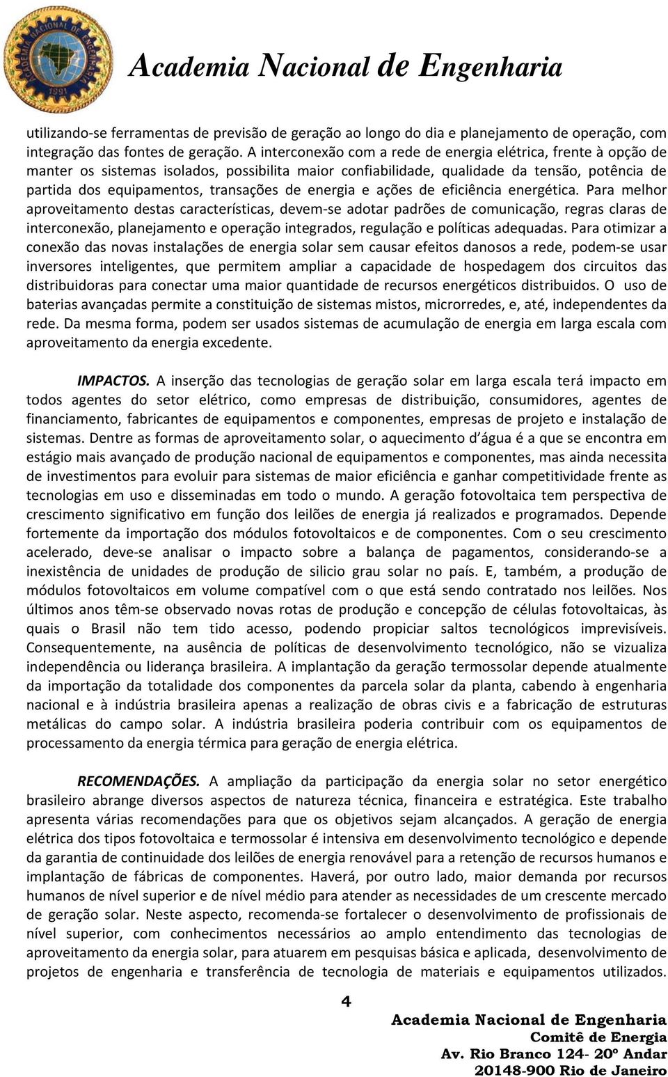 de energia e ações de eficiência energética.