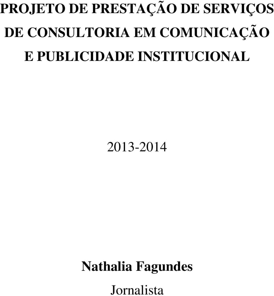 PUBLICIDADE INSTITUCIONAL